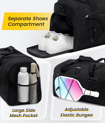 Vorspack 21 Inches Structured Gym Bag with Shoe Compartment, Black - color: Black, size: 21 Inches