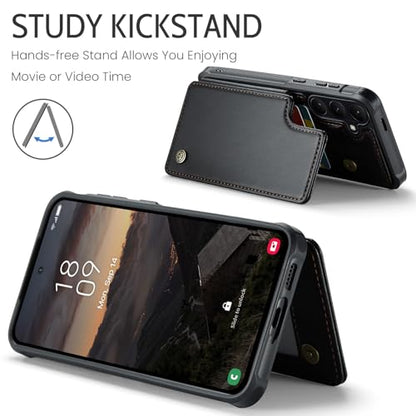 Kowauri for Samsung Galaxy S26 Case, PU Leather Wallet Case for Women Men with RFID Blocking Card Holder Slot Magnetic Closure Shockproof Protective Phone Cover for Samsung Galaxy S26 (Black) - color: Black