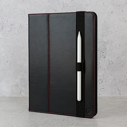 Casemade Real Leather Case Compatible with iPad 11th Gen A16 2025 / 10th Gen (2022) - Full-Grain Leather Cover, Auto Sleep/Wake, Dual Stand Position (Black) - color: Black, size: iPad 11th/10th Gen