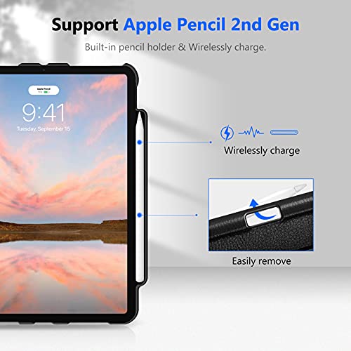 Fintie Rotating Case for iPad Pro 11-inch (4th/3rd/2nd/1st Generation) | 360° Swivel Stand, Portrait & Landscape Viewing, Shockproof Protective Cover, Pencil Holder, Auto Wake/Sleep, Black - color: Black