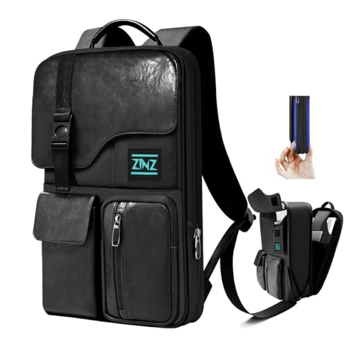 ZINZ Slim & Expandable Laptop Backpack 15.6 Inch, Computer Rucksack Water Resistant Bag, Anti-Theft Travel Daypack for Men and Women-Black - color: Black