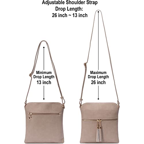 Womens Lightweight Medium Crossbody Purse with Tassel, Perfect Size Crossbody Bags for Daily Use, travel - color: Brick5