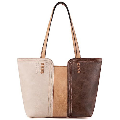 Montana West Tote Bag for Women Top Handle Satchel Purse - color: Three Chocolate