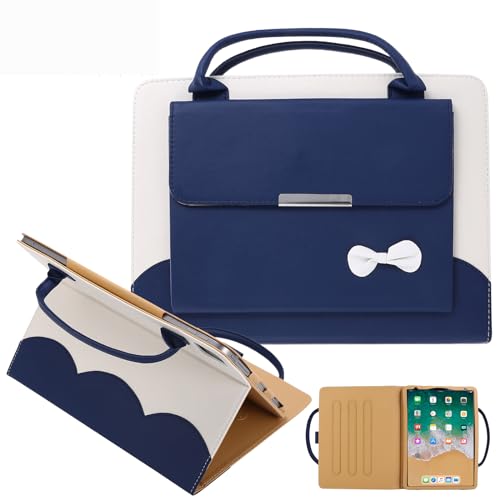 Handbag Case for iPad Pro 11" (2018-2025) & iPad Air 11 2024 2025 2026/Air 10.9", Techcircle Cute Bowknot Pocket Wallet Folio Stand PU Leather Carrying Case, Auto Sleep/Wake, Blue - color: Blue, size: iPad Pro 11" 2018-2025 | iPad Air 11"