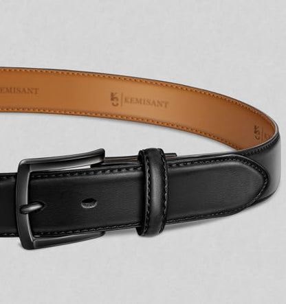 Men Leather Grommet Belt True to Size 1 3/8" Gift Boxed | 7 Eyelets Single Prong | Lightweight | Versatile For Golf Jeans Dress Casual - color: Black4144, size: 42"-44"Waist Adjustable