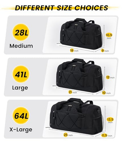 Vorspack 25 Inches Structured Gym Bag with Shoe Compartment, Black - color: Black, size: 25 Inches
