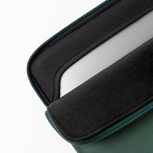 Comfyable Slim Protective Laptop Sleeve Compatible with 13/14 Inch MacBook Air & MacBook Pro M5/M4/M3/M2 Pro/Max 2026, Mac Travel Case, Laptop Pouch, Slim PU Leather Cover, Midnight Green - color: Midnight Green, size: For 13.3"-14" Mac Pro / Mac Air