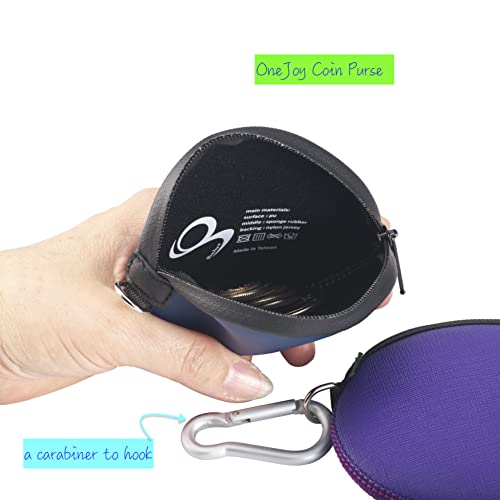 Mini Round Coin Purse with Clip on, Lightweight Waterproof Zipper Pouch for Earbuds, Keys, Coins, Compact Travel Storage Case for Women & Men, Xmas Gift [ Bright Blue ] - color: Bright Blue