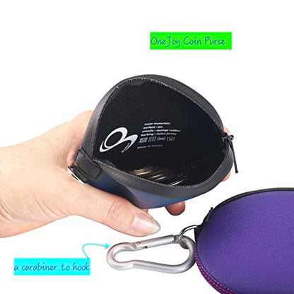 Mini Round Coin Purse with Clip on, Lightweight Waterproof Zipper Pouch for Earbuds, Keys, Coins, Compact Travel Storage Case for Women & Men, Xmas Gift [ Bright Blue ] - color: Bright Blue