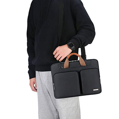 Lacdo 360° Protective Laptop Shoulder Bag, 16 inch Computer Bag for 16 inch MacBook Pro M5 Pro/Max A3428 A3429 (2026), M4/M3/M2/M1 Pro Max A3403 A3186 A2991 A2780 A2485 2024-2019 Messenger Bag, Black - color: Black, size: 16 Inch New MacBook Pro