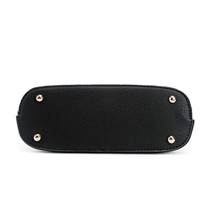 SG SUGU Lunar Lightweight Medium Dome Crossbody Bag Shoulder Bag with Tassel | Zipper Pocket | Adjustable Strap - color: Black / White