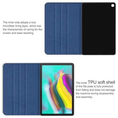 Leather Case for Samsung Galaxy Tab S5E 10.5 inch 2019 Folio Cover | Genuine Leather Smart Protective Shell Fits X230/X236/X238/X216/X210/X218,Auto Wake/Sleep,Shockproof & Drop-Proof.Blue - color: Blue, size: S5E 10.5 inch