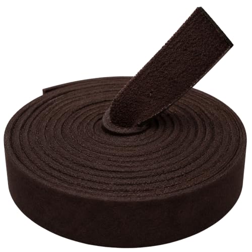 Genuine Leather Strap, Top Grain Cowhide Craft Strip – Midnight Brown | 72" L x 1/2" W x 1/16" Thick | Thin & Flexible | Suede Backing | Jewelry, Bracelet & DIY Craft Projects | 4-5 oz - color: Dark Brown, size: 1/2” Wide x 1/16" Thick
