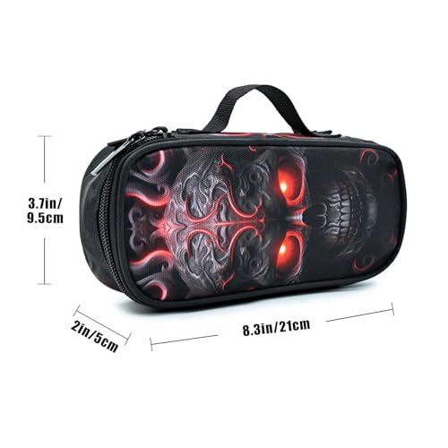 Skull Pencil Case Pencil Pouch Large Capacity Pen Bag School Office Organizer Stationery Storage Box For Girls Boys Teen Kids - color: Skull