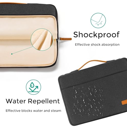 DOMISO 360° Protective Laptop Sleeve Laptop Case 15.6 inch | Compatible with HP Pavilion/Envy x360,Dell,ASUS VivoBook/ZenBook,HP Lenovo Samsung MSI Acer Notebook Computer Case,Black - color: Black, size: 15.6"