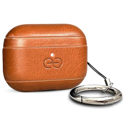 Dreem Vegan Leather AirPods Pro 3 Case Cover, Keychain Carabiner Clip, for Apple AirPods Pro 3 Case, Leather + Protective Hard Plastic Shell, MagSafe OK, with Reveal Motion Effect [Om:Caramel] - color: Caramel, size: AirPods Pro 3