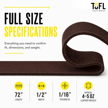 Genuine Leather Strap, Top Grain Cowhide Craft Strip – Midnight Brown | 72" L x 1/2" W x 1/16" Thick | Thin & Flexible | Suede Backing | Jewelry, Bracelet & DIY Craft Projects | 4-5 oz - color: Dark Brown, size: 1/2” Wide x 1/16" Thick