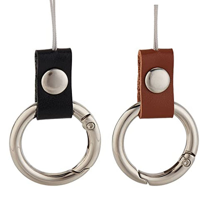 GORGECRAFT 2PCS Keyring with Strap Short Lanyard Black Cell Phone Finger Ring Phone Charms Grip Holders - color: Mixed Color