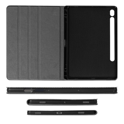 Case for Samsung Galaxy Tab S7 Plus/S7 FE/S8 Plus+ 12.4" 2020/2022 | Genuine Leather Folio Cover Fits SM-X800/T730/T970,S Pen Holder,Auto Wake/Sleep,Smart Protective Case,Shockproof & Drop-Proof - color: Black, size: S7/S8 Plus 12.4 inch