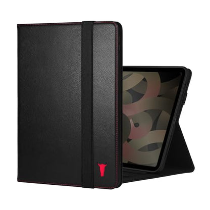 TORRO Case Compatible with iPad Air 11" M4 (2026), M3 (2025) & M2 (2024) and iPad Air 5th / 4th Gen - Leather Folio Cover, Stand, Apple Pencil Charging, Auto Wake/Sleep (Black) - color: Black with Red Detail