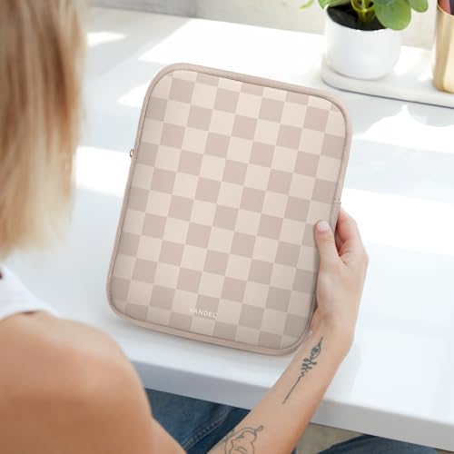 Vandel Slim & Protective Tablet Sleeve for 9-11 inch iPad A16, 11 iPad Pro | Fits al 9-11 Inch iPads + Tablets, 10.9" iPad,10.2" iPad, 10.9" iPad Air, 11 Inch Samsung Galaxy Tab A9+, Fits Magic Keyboard - color: a. Neutral Checker, size: 9-11 Inch Tablet
