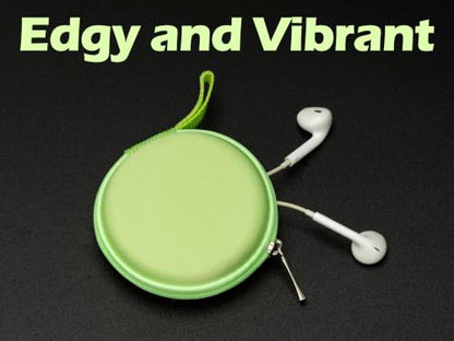 Ginsco Mini-Portable Hard Shell Earbuds Case for Apple EarPods Headphones USB-C Wired Ear Buds/Skullcandy Jib Wired Earbuds, Travel Case for Earphones Earplugs (1, Green) - color: Green