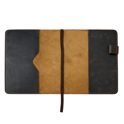 XL Leather Journal Cover 7.5 X 9.75 In With Pen Loop, Brown | Handmade Refillable Leather Sleeve Fits B5 And Composition Notebooks, With Pen Loop For Sketching, Journaling And Writing