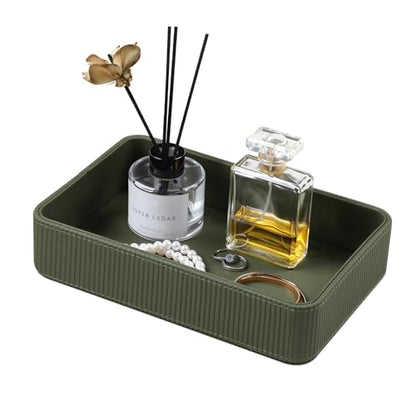 Valet Tray Organizer Bedside Nightstand Organizer Desk CatchallTray - color: Green