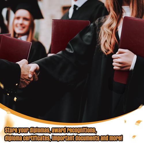 Tenare 3 Pcs Burgundy Leather Certificate Holder 8.5 x 11 PU Phd Bachelor Master Diploma Cover Professional Award Folder for School Classroom Grad Official Competition Contest Charity Office - color: Burgundy