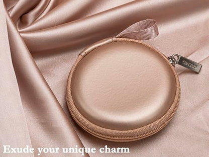Ginsco Mini-Portable Hard Shell Earbuds Case for Apple EarPods Headphones USB-C Wired Ear Buds/Skullcandy Jib Wired Earbuds, Travel Case for Earphones Earplugs (1, Rose Gold) - color: Rose Gold