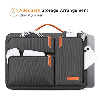 Lacdo 360° Protective Laptop Sleeve Case for 14 inch New MacBook Pro M5 Pro/Max A3426 A3427 (2026), M5/M4/M3/M2/M1 A3434 A3112 A3401 A3185 A2918, 13.8 inch Surface Laptop 7 6 5 4 3 Computer Bag, Black - color: Black, size: New MacBook Pro 14 Inch