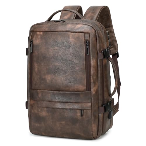 Travel Backpack for Men Women, Carry On Backpack Flight Approved, Coffee - color: Coffee
