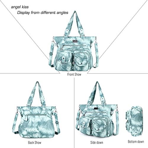 Angel Kiss Large Purses for Women Soft PU Leather Hobo Bag for Women Shoulder Bags - color: 10#blue Green
