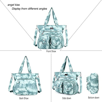 Angel Kiss Large Purses for Women Soft PU Leather Hobo Bag for Women Shoulder Bags - color: 10#blue Green