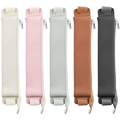 Aswewamt 5 Pcs Elastic Notebook Band Holders PU Leather Adjustable Pen Sleeve Pouch Pencil Holder Case for Notebook Planners Binders Books - style: Style_3