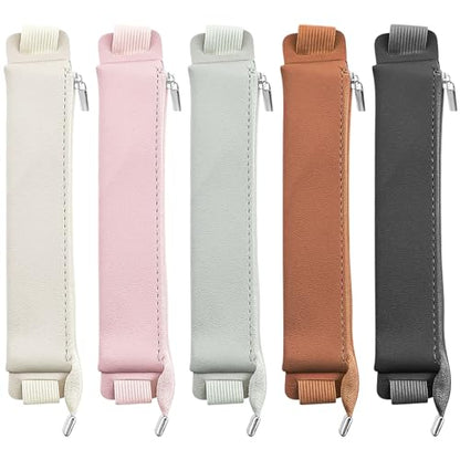 Aswewamt 5 Pcs Elastic Notebook Band Holders PU Leather Adjustable Pen Sleeve Pouch Pencil Holder Case for Notebook Planners Binders Books - style: Style_3