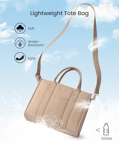 LOVEVOOK Purse for Women Leather Tote Bag Purse and Handbags, Satchel Shoulder Crossbody Top Handle Bags with Zipper - color: Khaki-puffer