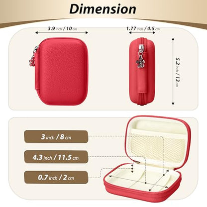 Digital Camera Case for KODAK PIXPRO FZ55/FZ45, Case Only, Tomato Red | Fits CAMKORY DC403 and Canon PowerShot ELPH 360 HS Compact Digital Cameras, Small Hard Shell Camera Pouch with Mesh Pocket - color: Tomato Red