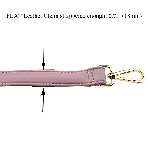 HAHIYO Adjustable Smooth Pink Leather Purse Chain Strap Length 31.5-55.1 Inch Gold Hardware for Shoulder Cross Body Sling Purse Replacement Comfortable 0.71 Inch Wide 4.7mm Extra Thick 1 Pack - size: Smooth Pink(Gold Hardware)-0.71 Inch Wide