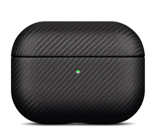LOPIE Handmade Compatible with AirPods Pro 3rd Generation Case Cover (Not for Pro 2nd Gen), Made of Vegan Leather, Carbon Fiber Style, Protective Hard Shell Cover for AirPods Pro 3 - Black - color: [Carbon Fiber Style]-Black