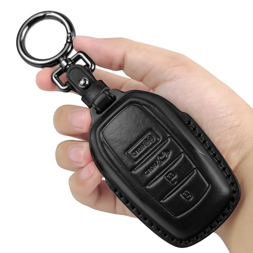 Tukellen for Toyota Key Fob Cover Leather Case Compatible with 2025-2026 Camey,4Runner,Rav4,2021-2026 Land Cruiser,Venza, Grand Highlander,2023-2026 Tacoma,Tundra,Corolla Cross,Prius 4/5 Buttons-Black - color: Black, size: 4 buttons