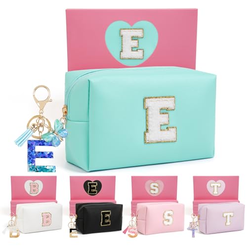 AIBFRID Birthday Gifts for Women Her,Travel Cute Makeup Bag,Large Capacity Cosmetic Bags for Women Makeup Pouch PU Leather Waterproof Cosmetic Bag (E, Blue) - color: Blue, style: E