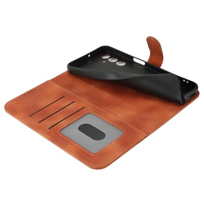 for Samsung Galaxy A15 5G Case Wallet with Card Holder,Galaxy A15 5G Wallet Case for Men Women,PU Leather Magnetic Buckle Stand Flip Cover-Light Brown - color: A2-Light brown