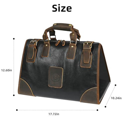 Water Resistant Canvas + Leather Travel Luggage Tote Duffle Gym Suitcase Weekender Overnight Bag For Men Male FB8151 (X-8151-Black) - color: Black