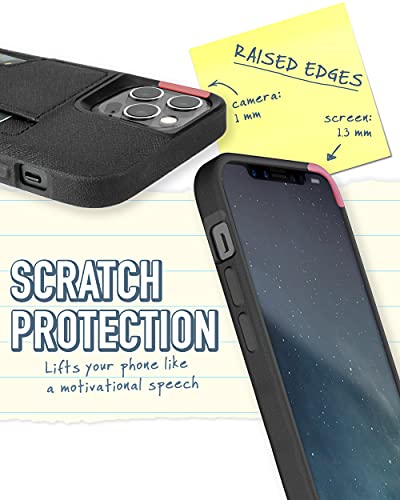 Smartish iPhone 11 Pro Max Wallet Case Card Holder, Wallet Slayer V2, Black | Holds 3 Cards + Cash, Slim Vegan Leather Credit Card Slot, Protective & Thin, Grip, Kickstand, Drop-Tested from 6 Feet - color: Black Tie Affair, size: iPhone 11 Pro Max