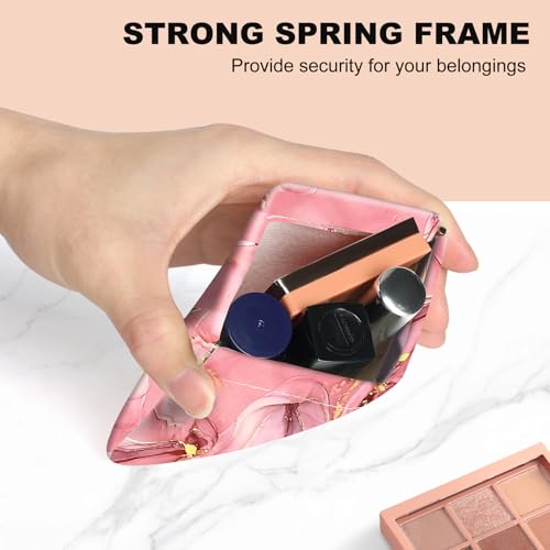 2Pcs PU Leather Small Squeeze Coin Purse Pouch Mini coin Bag Unique And Cute Wallet Cosmetic Bags Change Bag For Women Girls Men Marble Texture Pattern - color: Marble Texture Pattern