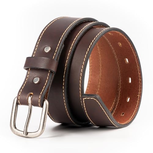 Main Street Forge The Executive Leather Belt | Made in USA | Men's Dress Belt | 1 1/4 Inch Belt - color: Brown, size: Pant Size 30 (Belt Size 32)