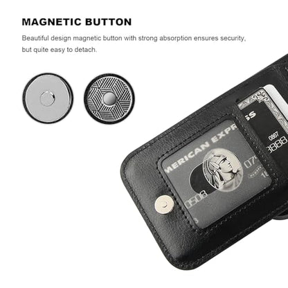 KIHUWEY for iPhone 15 Wallet Case Card Holder for MagSafe, Black | Wireless Charging, RFID, Flip PU Leather, Magnetic Clasp, Kickstand, Heavy Duty Protective Cover - color: Magsafe for Black