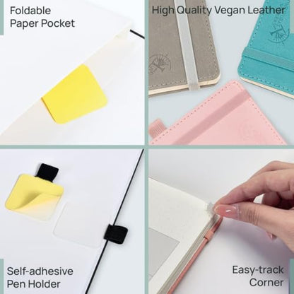 POPRUN 2026-2027 Pocket Planner (Size 4''x 6.25'') Pocket Calendar Notebook | Academic Daily Planner (JUL.26-JUN.27) Appointment Book with Monthly Tabs, Inner Pocket, Leather Soft Cover - Beige - color: Beige, size: Pocket-4" X 6.25", style: Academic Year