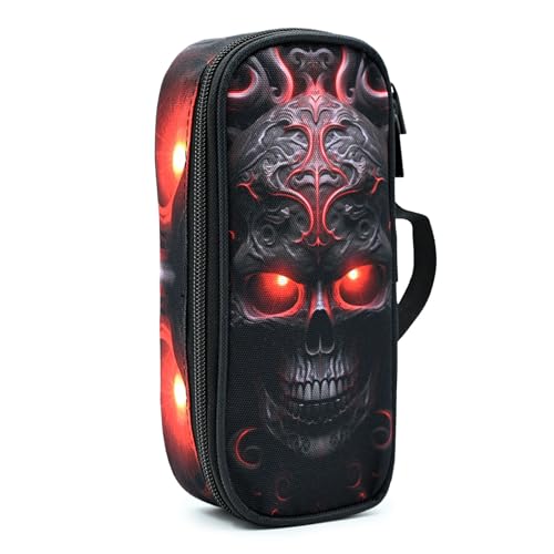 Skull Pencil Case Pencil Pouch Large Capacity Pen Bag School Office Organizer Stationery Storage Box For Girls Boys Teen Kids - color: Skull